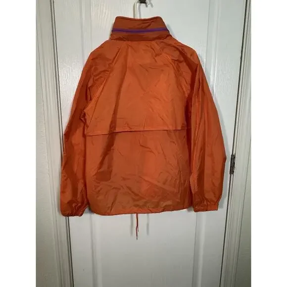 Vintage 90s Golden Bear Windbreaker Jacket Neon Orange Nylon Purple Accents S - Picture 9 of 11